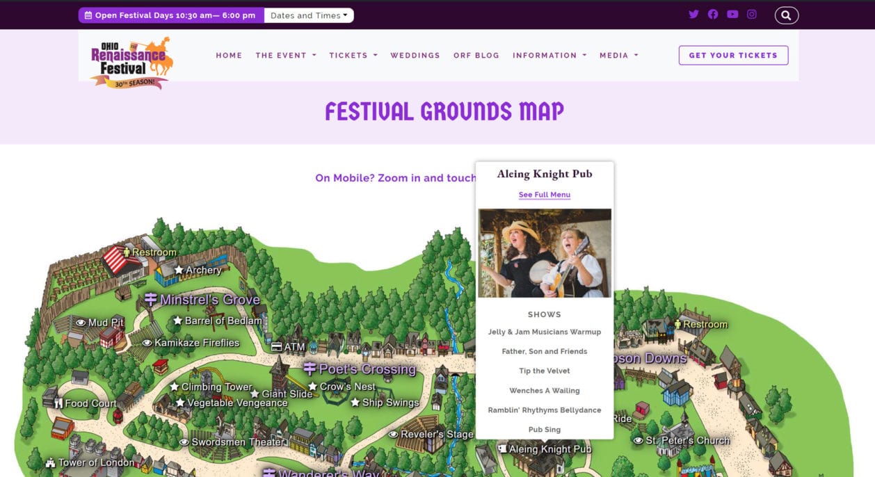 Ohio Renaissance Festival Website Redesign RubyHaus, Inc.